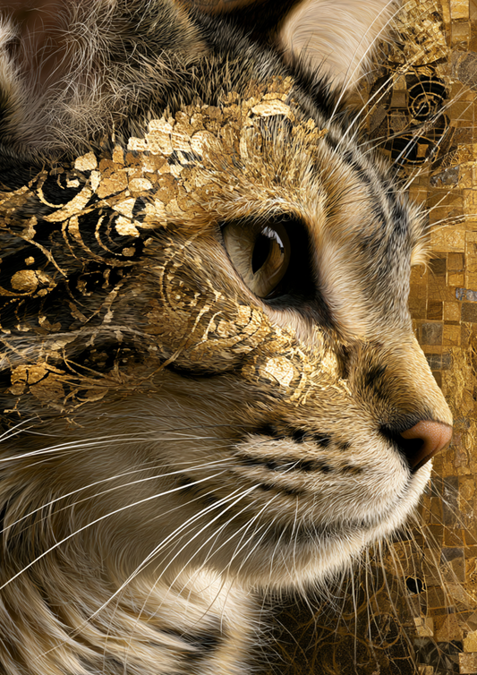 Sticker Sheet / Greeting Card – Cat in Klimt Style Full Cat. No. 9623