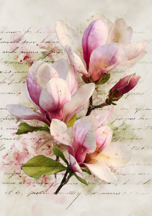 Sticker Sheet / Greeting Card – Magnolia Flowers Full Cat. No. 9626