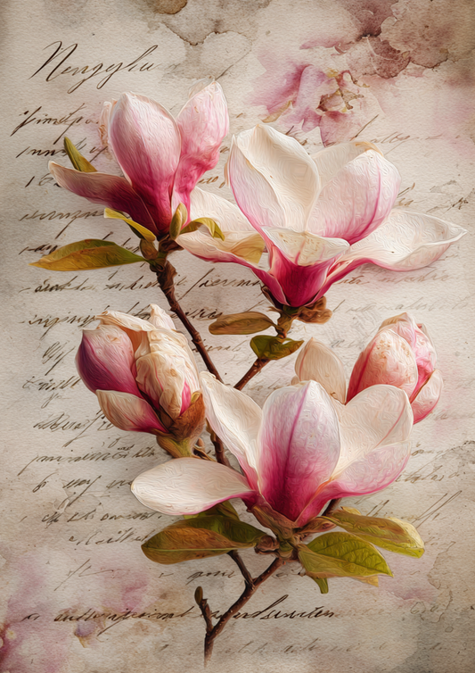 Sticker Sheet / Greeting Card – Etheral Magnolia Flowers Full Cat. No. 9629