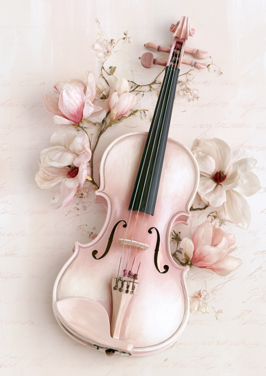 Sticker Sheet / Greeting Card – Romantic Violin - Instrument Motif Full Cat. No. 9632