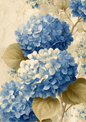 Sticker Sheet / Greeting Card – Blue Hydrangea Flowers Full Cat. No. 9640