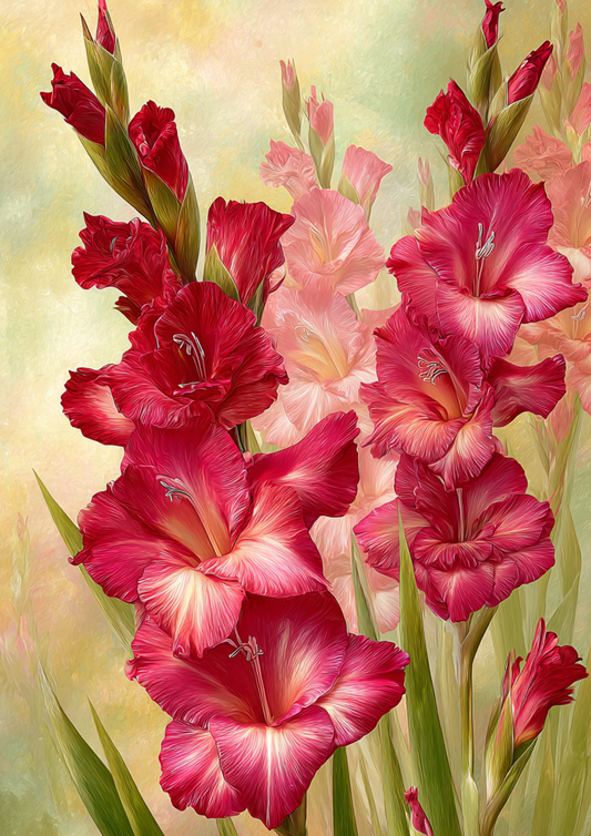 Sticker Sheet / Greeting Card – Bouquet of Gladioli Flowers Full Cat. No. 9646