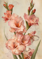 Sticker Sheet / Greeting Card – Beautiful Gladioli Flowers Full Cat. No. 9649