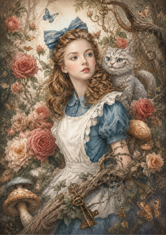 Sticker Sheet / Greeting Card – Alice in Wonderland Full Cat. No. 9658