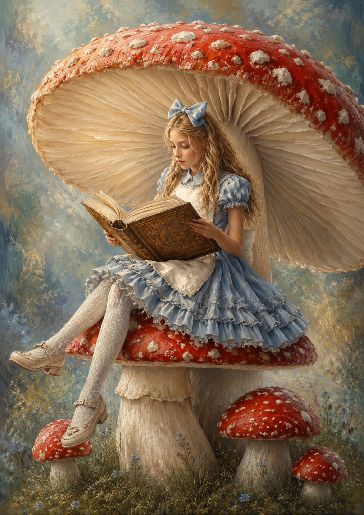 Sticker Sheet / Greeting Card – Alice in Wonderland & Big Toadstool Full Cat. No. 9662
