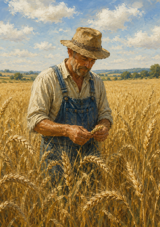 Sticker Sheet / Greeting Card – Farmer in Wheat Field Full Cat. No. 9669