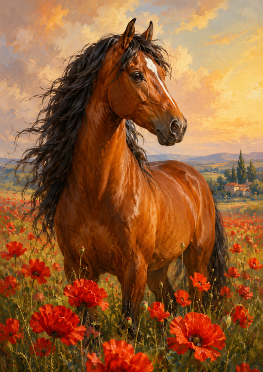Sticker Sheet / Greeting Card – Horse in the Meadow Full Cat. No. 9682