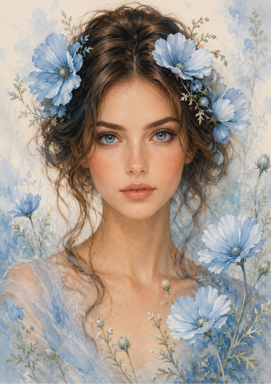 Sticker Sheet / Greeting Card – Beautiful Woman Portrait Full Cat. No. 9685