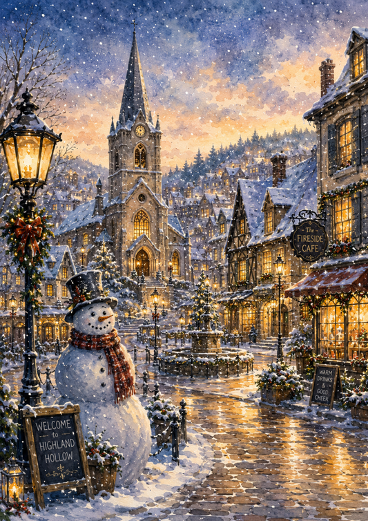 Sticker Sheet / Greeting Card – Winter Snowy Village Full Cat. No. 9693