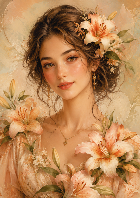 Sticker Sheet / Greeting Card – Beautiful Woman Portrait Full Cat. No. 9694