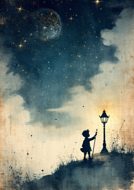 Sticker Sheet / Greeting Card – The Little Prince & Moon Full Cat. No. 9703