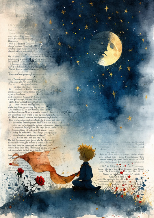 Sticker Sheet / Greeting Card – The Little Prince & Moon Full Cat. No. 9704