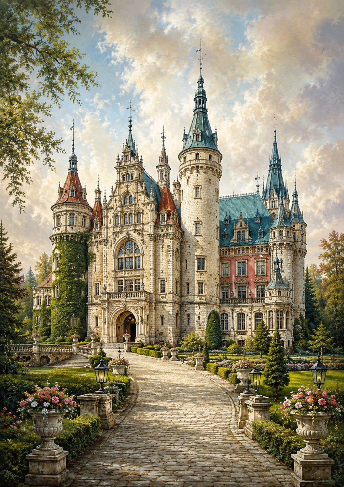 Sticker Sheet / Greeting Card – Beautiful Castle in Poland Full Cat. No. 9735