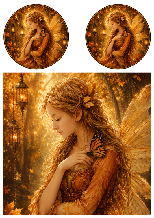 Sticker Sheet / Greeting Card – Beautiful Fairy Portrait Collage Cat. No. 9746