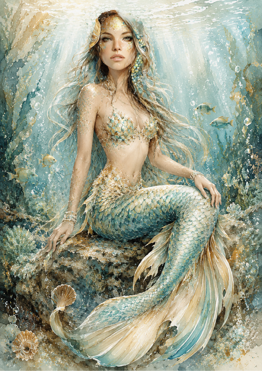 Sticker Sheet / Greeting Card – Beautiful Mermaid Full Cat. No. 9760