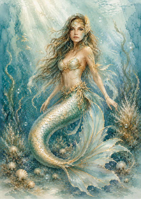 Sticker Sheet / Greeting Card – Beautiful Mermaid Full Cat. No. 9761