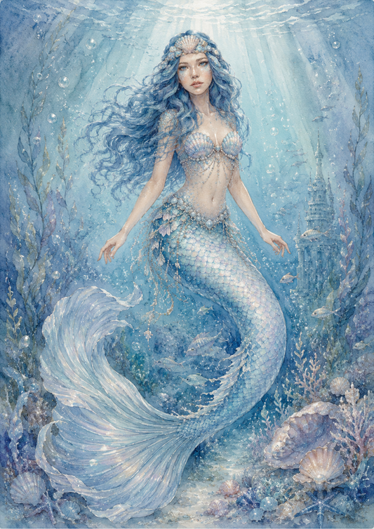 Sticker Sheet / Greeting Card – Beautiful Mermaid Full Cat. No. 9762