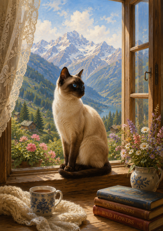 Sticker Sheet / Greeting Card – Cat Sitting in The Kitchen Window Full Cat. No. 9766