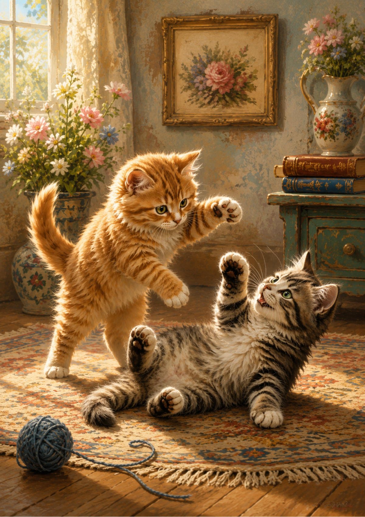 Sticker Sheet / Greeting Card – Two Adorable Kittens Full Cat. No. 9767