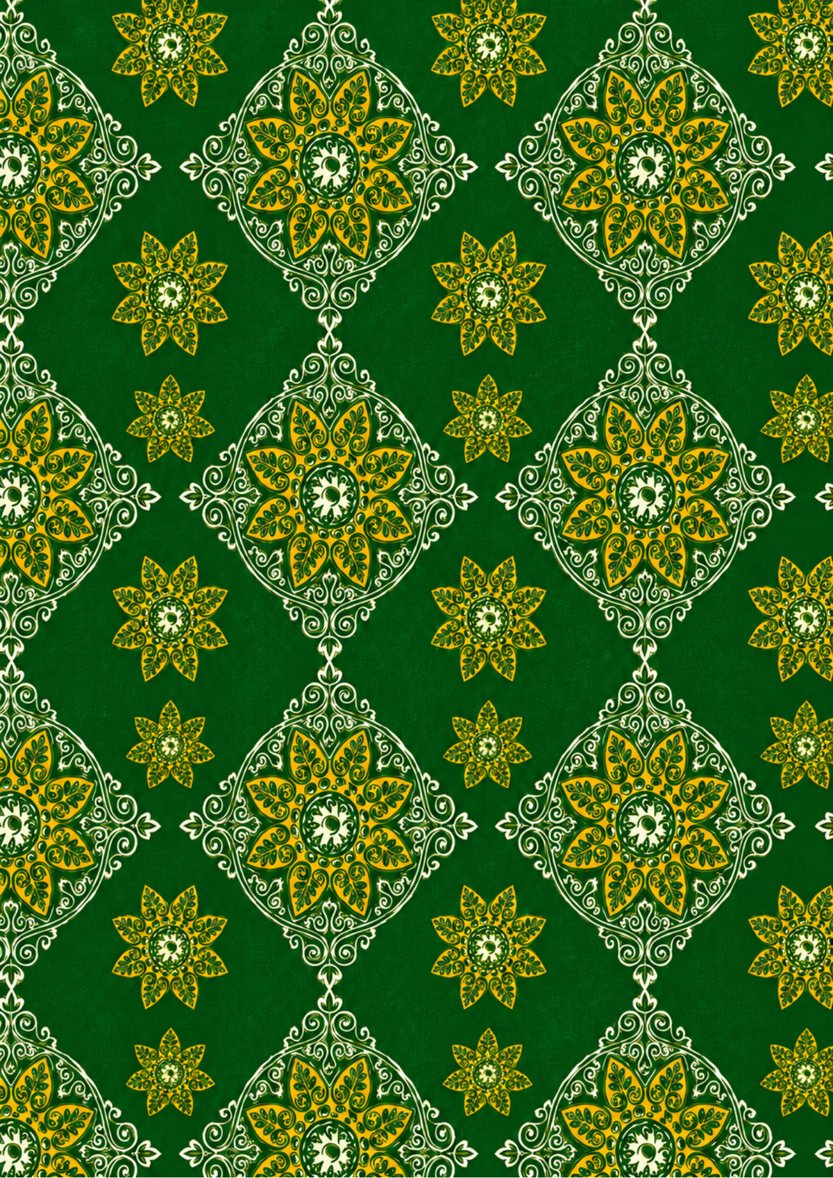 Sticker Sheet / Greeting Card – Moroccan Green Tile Pattern Full Cat. No. 9780