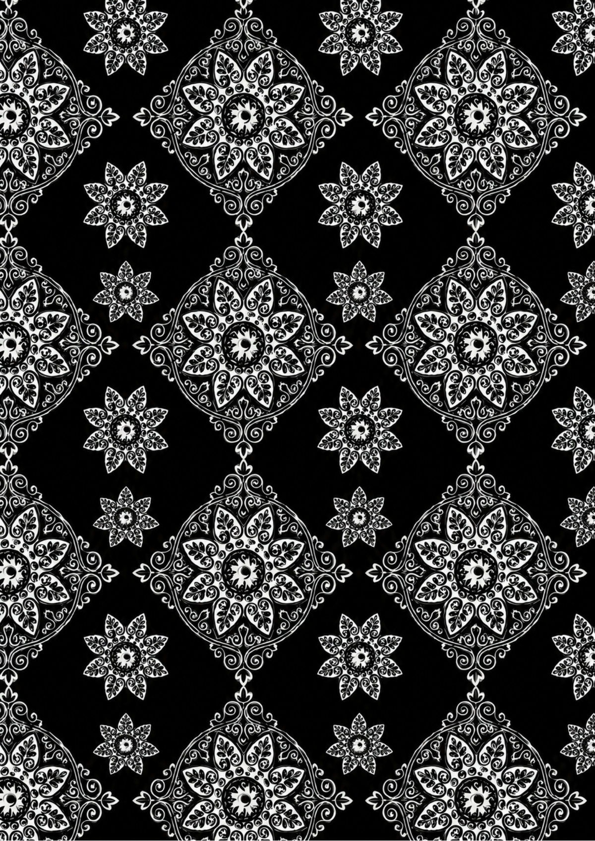 Sticker Sheet / Greeting Card – Moroccan Black Tile Pattern Full Cat. No. 9781