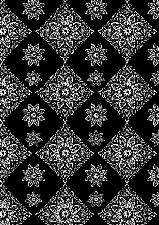 Sticker Sheet / Greeting Card – Moroccan Black Tile Pattern Full Cat. No. 9781