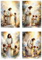 Sticker Sheet / Greeting Card – Jesus & Children Collage Cat. No. 9800