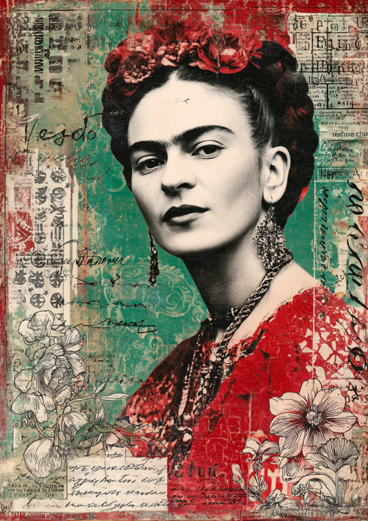 Sticker Sheet / Greeting Card – Frida Kahlo Portrait Full Cat. No. 9809