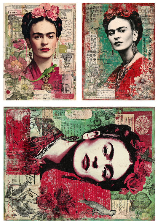 Sticker Sheet / Greeting Card – Frida Kahlo Portrait Collage Cat. No. 9812