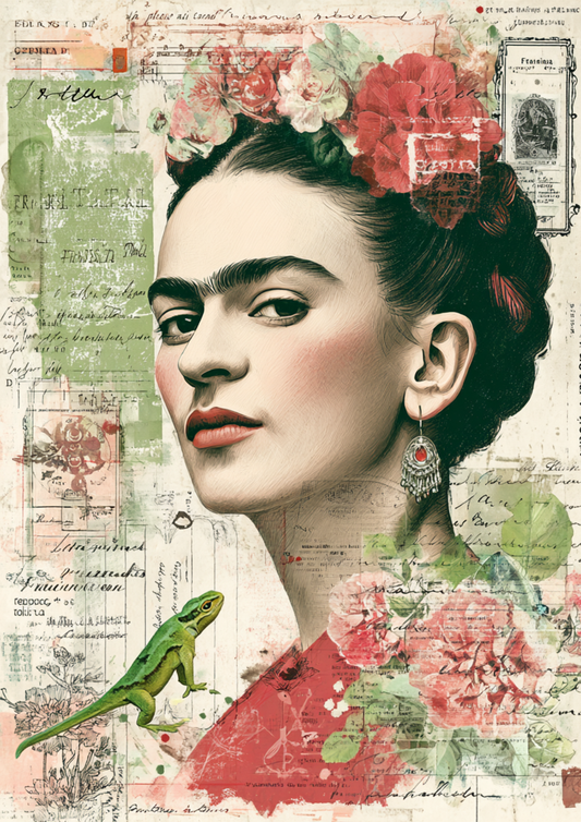 Sticker Sheet / Greeting Card – Frida Kahlo Portrait Full Cat. No. 9813