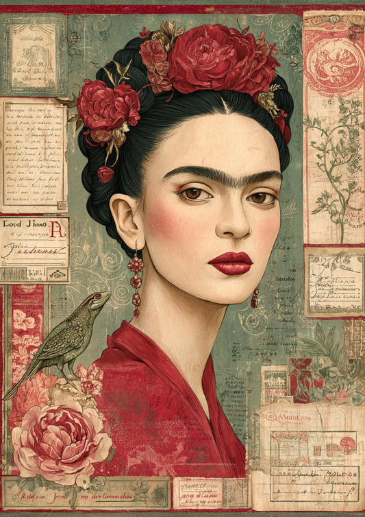 Sticker Sheet / Greeting Card – Frida Kahlo Portrait Full Cat. No. 9814