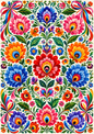 Sticker Sheet / Greeting Card – Polish Folk Floral Pattern Full Cat. No. 9825