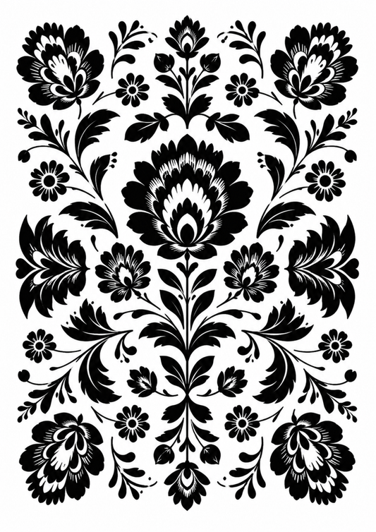 Sticker Sheet / Greeting Card – Traditional Polish Floral Pattern Full Cat. No. 9828