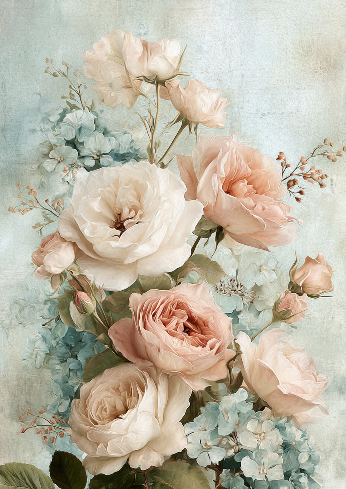 Sticker Sheet / Greeting Card – Pastel Roses Full Cat. No. 9831