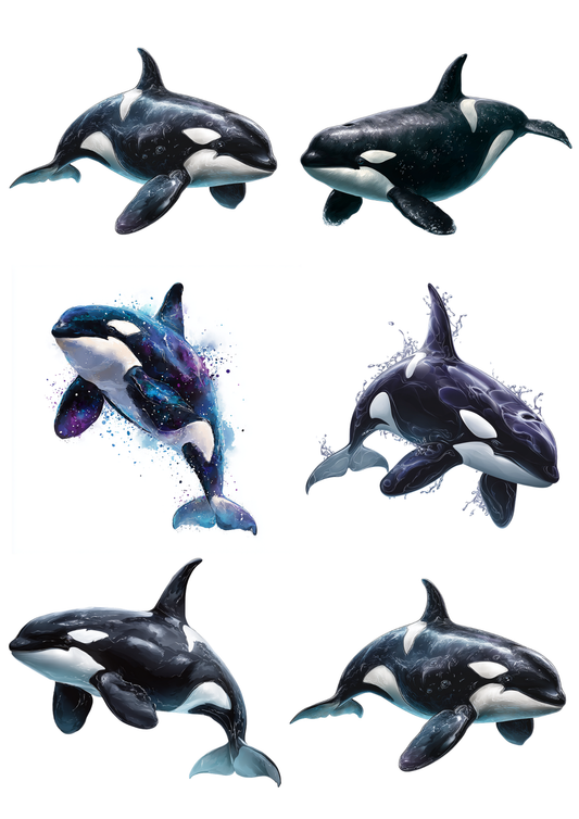 Sticker Sheet / Greeting Card – Orca Whale Collage Cat. No. 9845