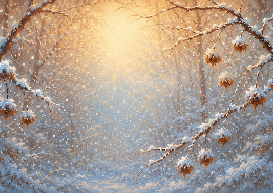 Sticker Sheet / Greeting Card – Forest Winter Background Full Cat. No. 9855