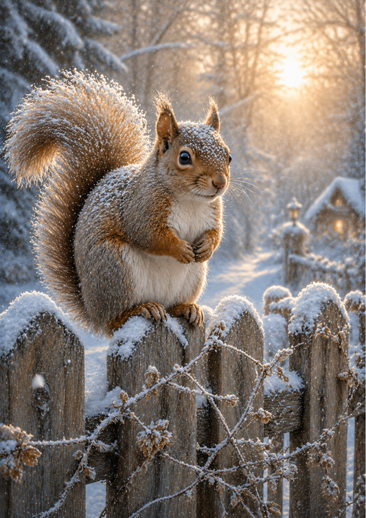 Sticker Sheet / Greeting Card – Winter Squirrel Full Cat. No. 9863