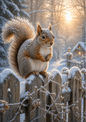 Sticker Sheet / Greeting Card – Winter Squirrel Full Cat. No. 9863