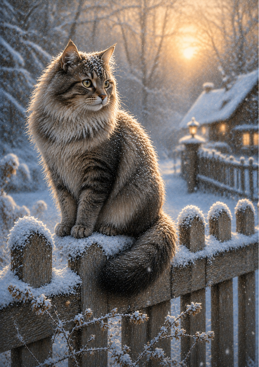 Sticker Sheet / Greeting Card – Winter Cat Full Cat. No. 9864