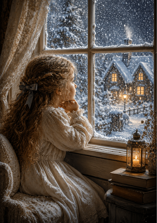 Sticker Sheet / Greeting Card – Little Girl & Snowy Day Full Cat. No. 9865