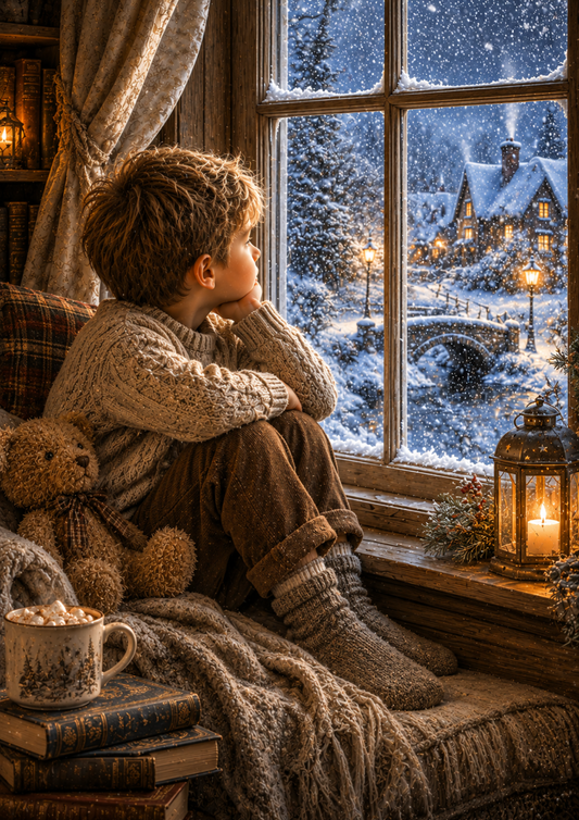 Sticker Sheet / Greeting Card – Waiting for Christmas Full Cat. No. 9866