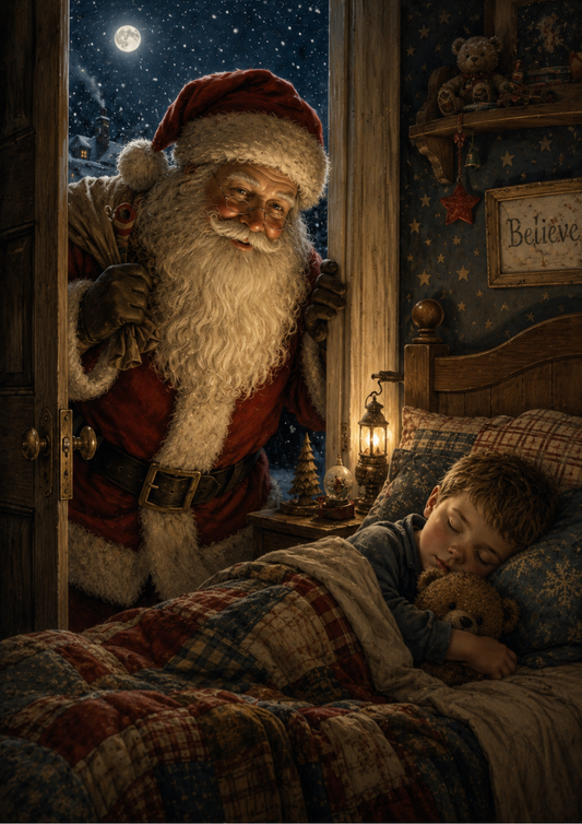 Sticker Sheet / Greeting Card – Knock Knock - Santa Here Full Cat. No. 9868