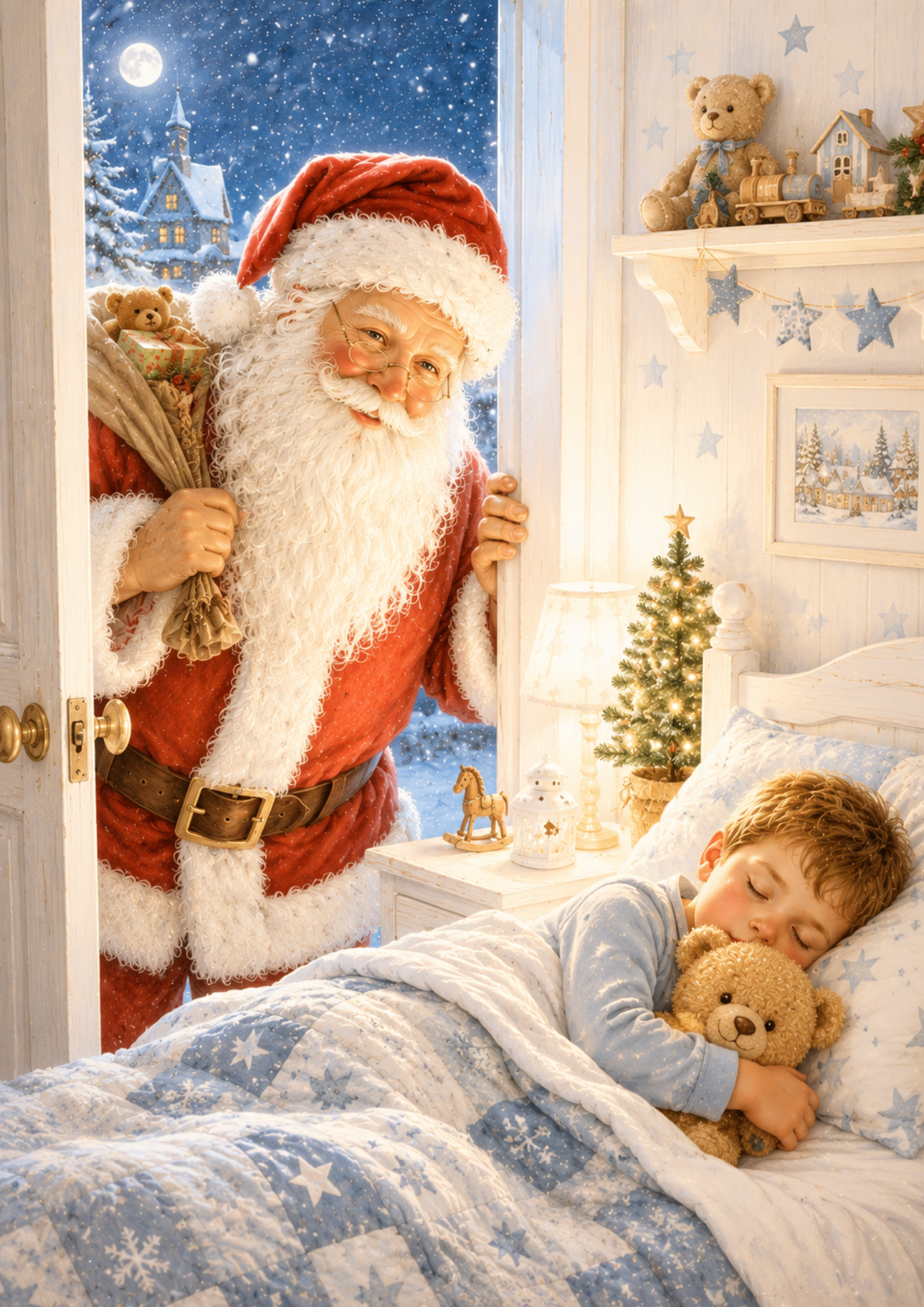Sticker Sheet / Greeting Card – Knock Knock - Santa Here Full Cat. No. 9869