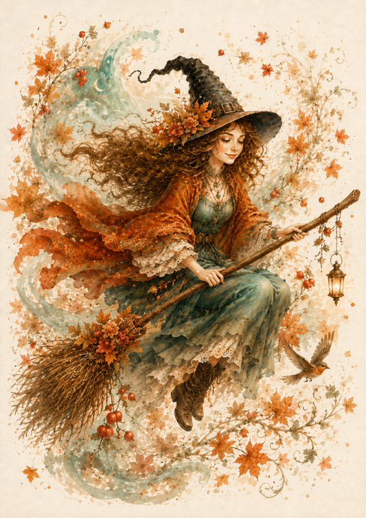 Sticker Sheet / Greeting Card – Halloween Witch Full Cat. No. 9874