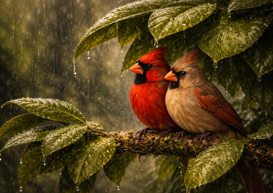 Sticker Sheet / Greeting Card – Two Red Cardinals Full Cat. No. 9878