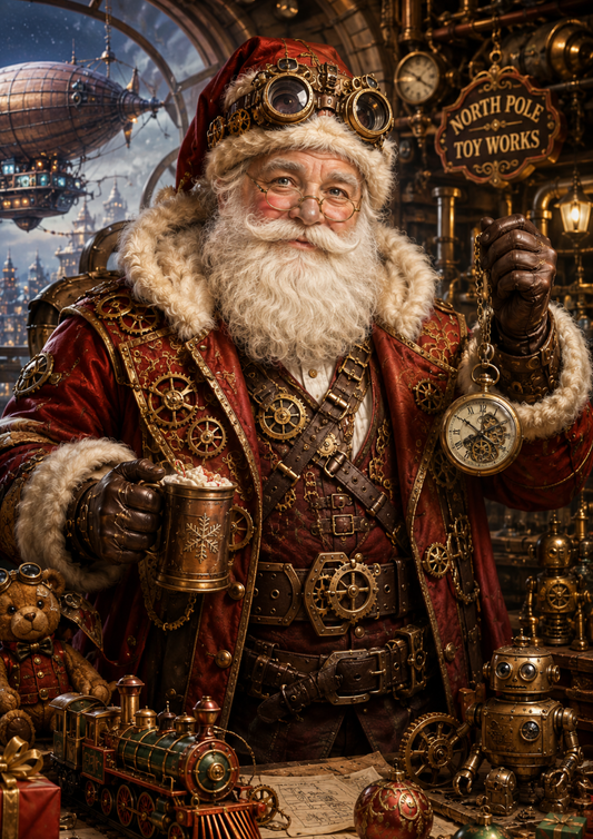Sticker Sheet / Greeting Card – Steampunk Santa Clause Full Cat. No. 9941