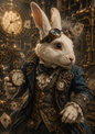 Sticker Sheet / Greeting Card – Steampunk White Rabbit Full Cat. No. 9947