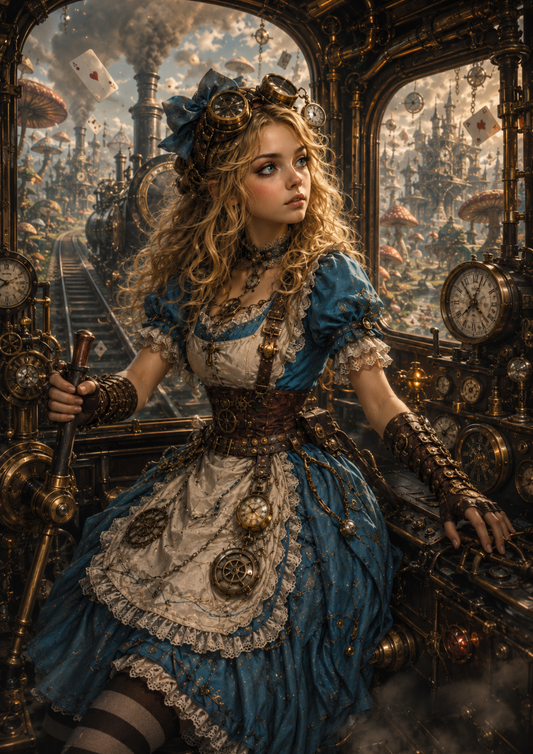 Sticker Sheet / Greeting Card – Steampunk Alice Full Cat. No. 9948