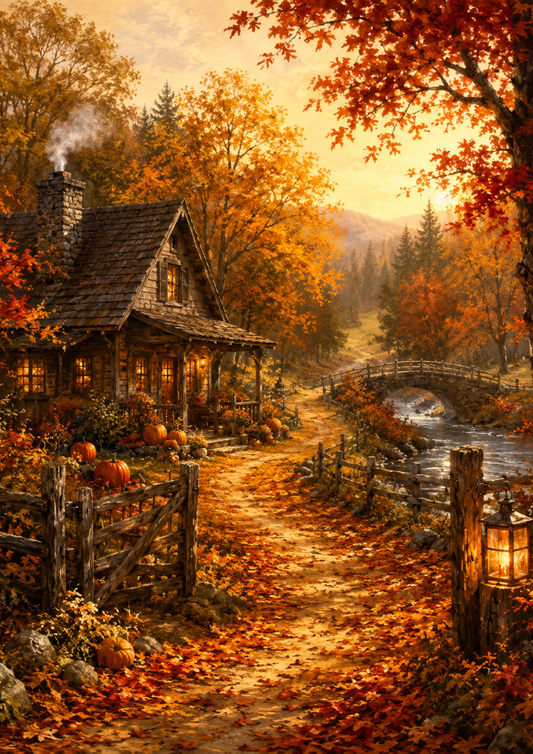 Sticker Sheet / Greeting Card – Autumn Landscape Full Cat. No. 9954