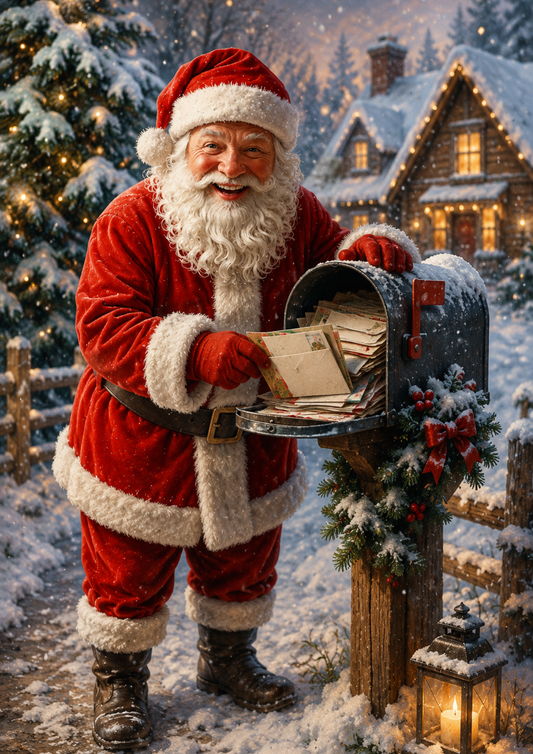 Sticker Sheet / Greeting Card – Santa & Christmas Letter Box Full Cat. No. 9960